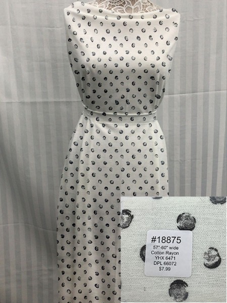 18875 Cotton Rayon Dotted Ivory