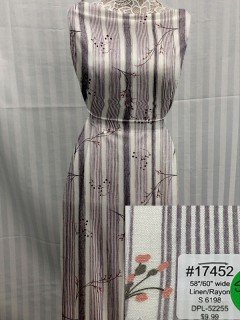 17452 Linen-Rayon Purple Stripe