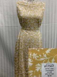 17507 Linen-Rayon Mustard Floral