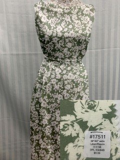 17511 Linen-Rayon Green Floral