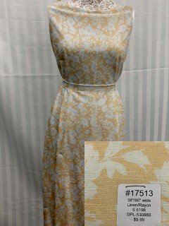 17513 Linen-Rayon Yellow Floral