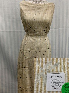 17715 Linen-Rayon Blend Beige Striped