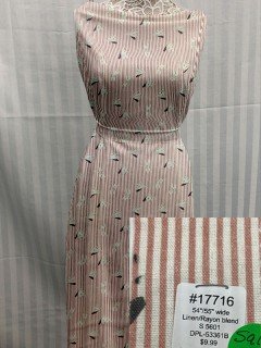 17716 Linen-Rayon Blend Pink Striped