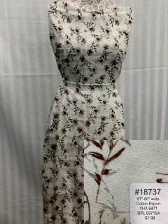 18737 Cotton Rayon Brown Floral