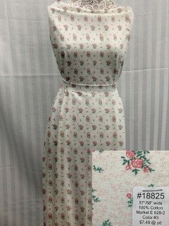 18825 100% Cotton, Color #3 Rose Pink Floral