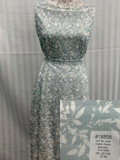 18858 Cotton Rayon Spandex Aqua Floral