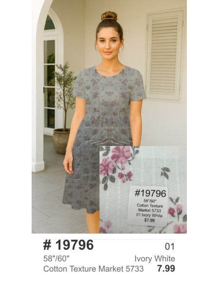 19796 Cotton Texture Market 5733 Ivory White