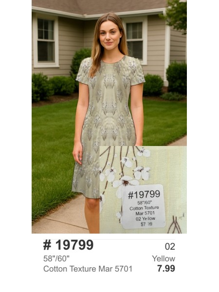 19799 Cotton Texture Mar 5701 Yellow
