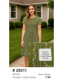20011 Imitation Cotton Hemp Olive Green