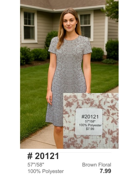 20121 100% Polyester Brown Floral