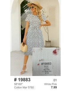 19883 Cotton Mar 5780 White Pink