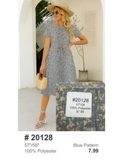 20128 100% Polyester Blue Pattern