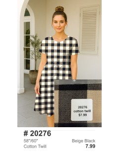 20276 Cotton Twill Beige Black