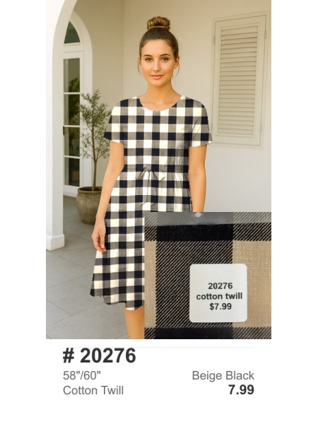 20276 Cotton Twill Beige Black