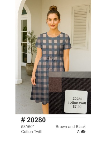 20280 Cotton Twill Brown and Black