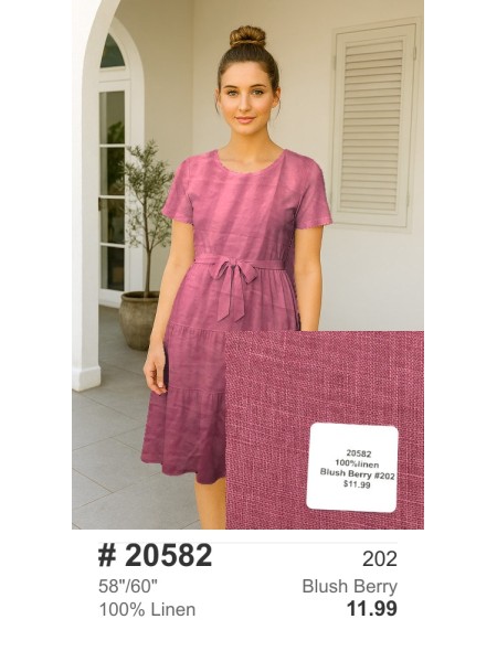 20582 100% Linen Blush Berry