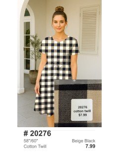 20276 Cotton Twill Beige Black