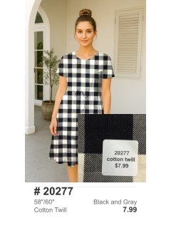 20277 Cotton Twill Black and Gray