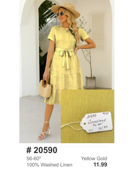 20590 100% Washed Linen Grassland