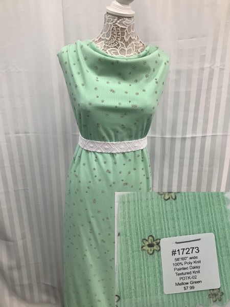 17273 Painted Daisy Textured Knit Mellow Green