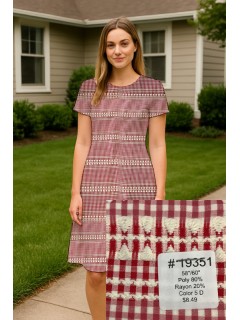19351 Poly Rayon Gingham Burgundy