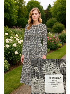 19442 Linen/Cotton/Rayon Gray Floral