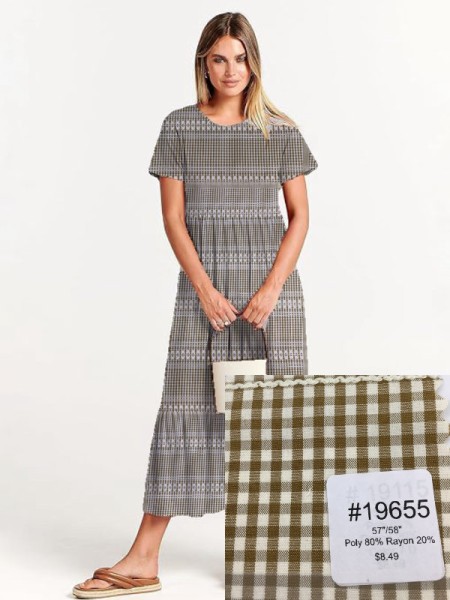 19655 Poly Rayon Gingham Checkered