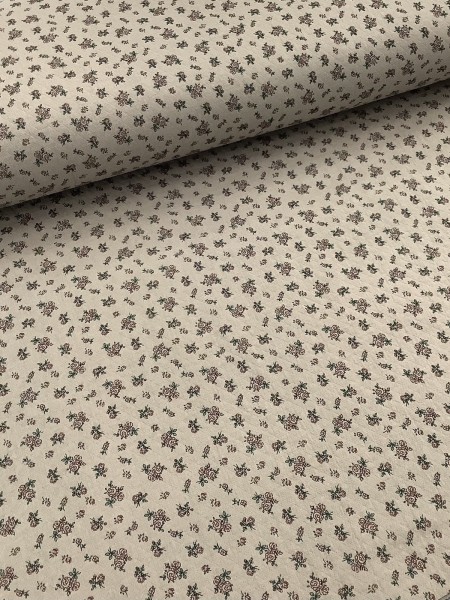 19337 Cotton Diamond Tan Rust Rose Calico