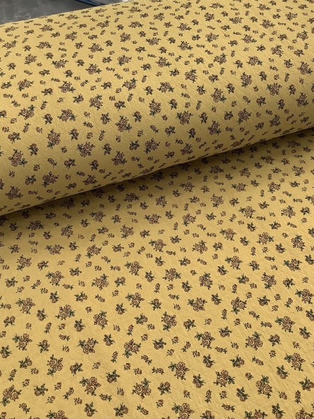 19339 Cotton Diamond Gold Rust Rose Calico