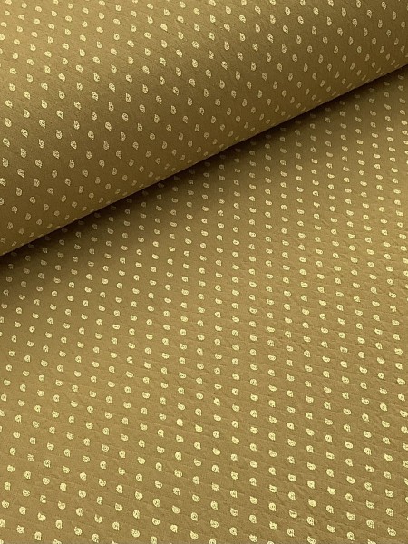 19353 Cotton Diamond Texture Gold Paisley Dot