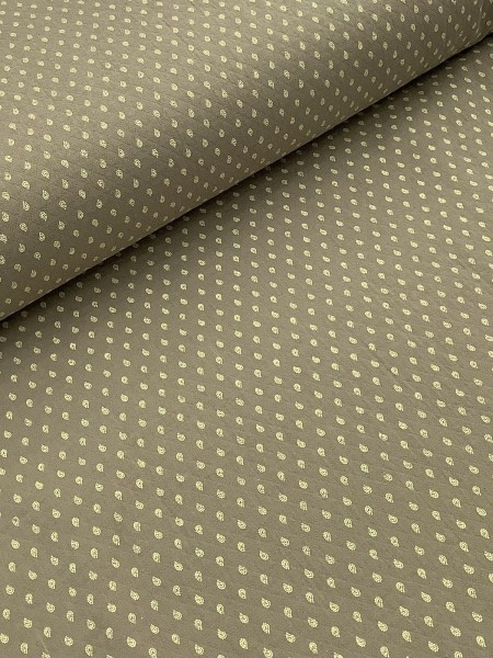19354 Cotton Diamond Texture Olive Gray Paisley Dot
