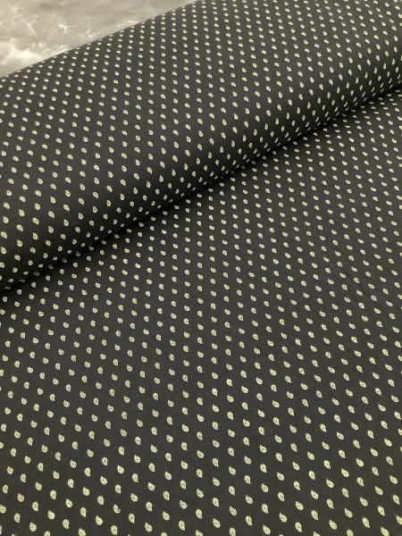 19407 Cotton Diamond Texture Black Paisley Dot