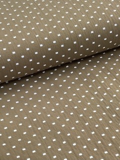 20133 100% Cotton Diamond Olive Square Dot 20133 100% Cotton Diamond Olive Square Dot