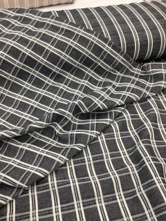 20376 Cotton Linen Poly Charcoal Windowpane Check 20376 Cotton Linen Poly Charcoal Windowpane Check