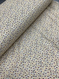 20633 Cotton Texture Tan Rosebud Calico 20633 Cotton Texture Tan Rosebud Calico