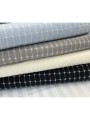20717 Cotton Poly Blend Gray Embroidered Grid