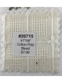 20715 Cotton Poly Blend Cream Embroidered Grid