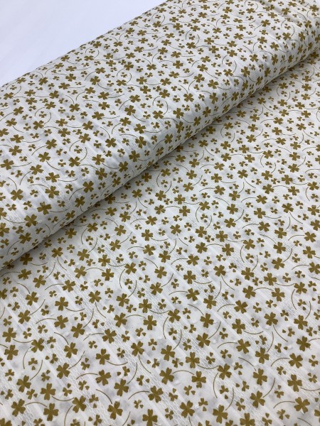 20785 100% Cotton Gold Clover Print