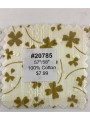 20785 100% Cotton Gold Clover Print