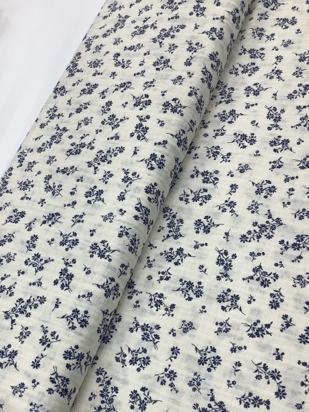 20789 Poly Cotton Navy Ditsy Floral