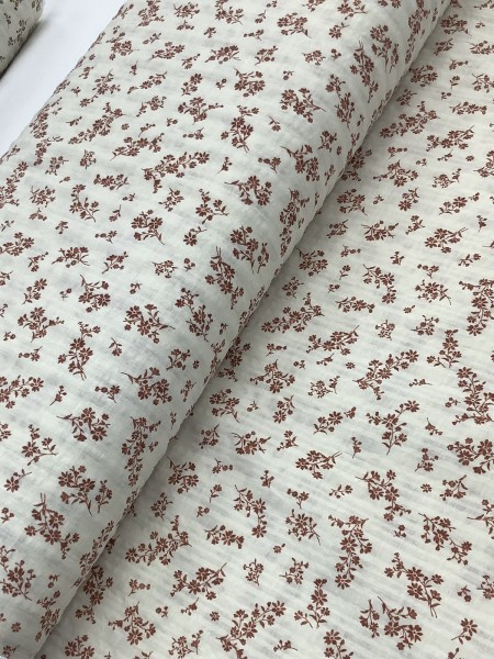 20791 Poly Cotton Rust Ditsy Floral