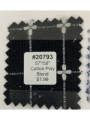 20793 Cotton Poly Blend Black Embroidered Grid