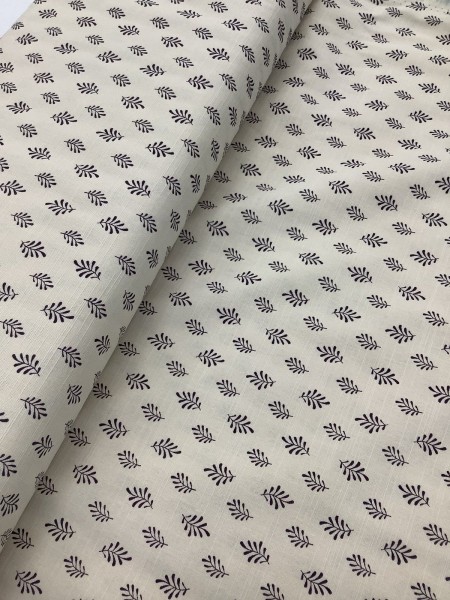 20838 Cotton Rayon Linen Dark Purple Leaf Sprig