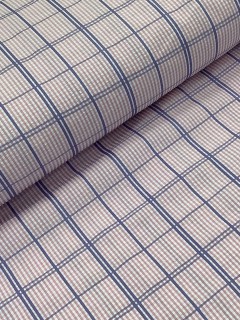 20848 Poly Cotton Pink Purple Seersucker Plaid 20848 Poly Cotton Pink Purple Seersucker Plaid