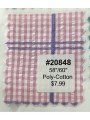 20848 Poly Cotton Pink Purple Seersucker Plaid