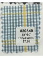 20849 Poly Cotton Blue Yellow Seersucker Plaid