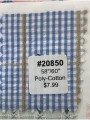 20850 Poly Cotton Blue Tan Seersucker Plaid