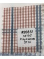 20851 Poly Cotton Red Blue Seersucker Plaid