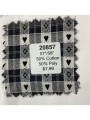 20857 50% Cotton 50% Poly Black Heart Gingham