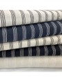 20877 Cotton Linen Natural Black Ticking Stripe
